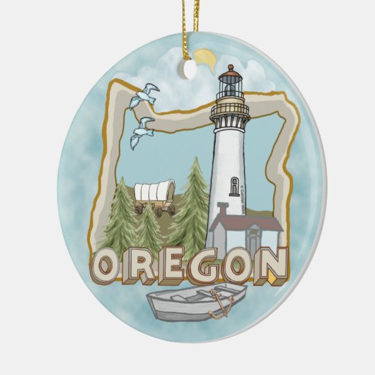 Oregon Lighthouse Ceramic Ornament (Links)