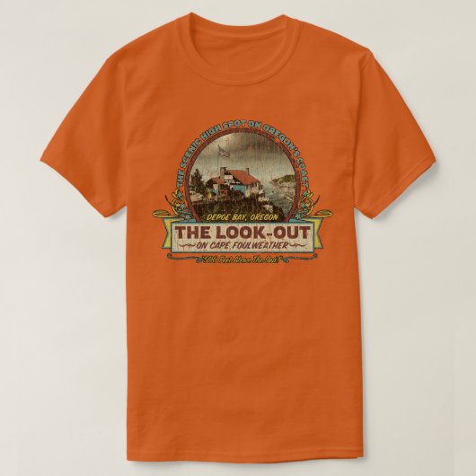 Oregon lookOut on Kaap Foulweather 1937 T-shirt (Design voorkant)