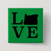 Oregon LOVE Black Vierkante Button 5,1 Cm (Voorkant)