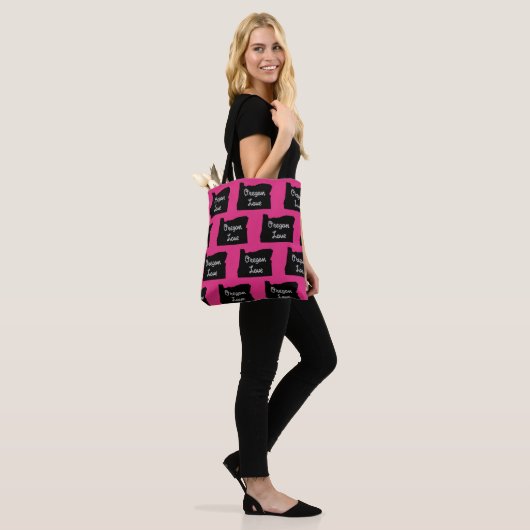 Oregon LOVE Rope Black Tote Bag (Op model)