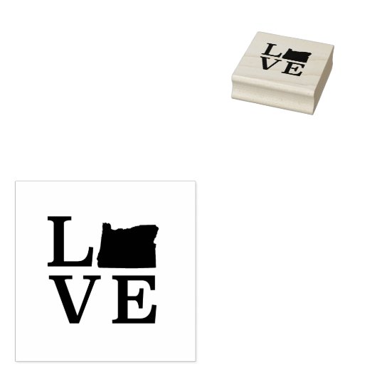 Oregon LOVE State Black Rubberstempel (Gestempeld)