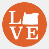 Oregon LOVE White Ronde Sticker (Voorkant)