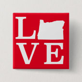 Oregon LOVE White Vierkante Button 5,1 Cm (Voorkant)