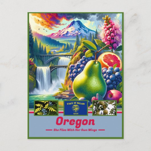 Oregon Majestic Wonders: Natuur & Bezienswaardighe Briefkaart (Voorkant)