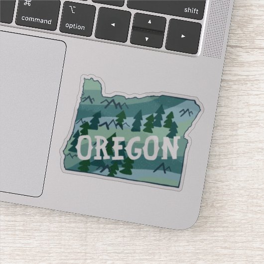 OREGON MAP Colour Pencil Art Sticker (Detail)