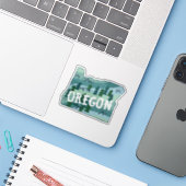 OREGON MAP Colour Pencil Art Sticker (Laptop met iPhone)