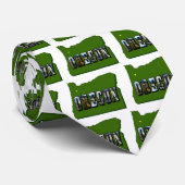 Oregon Map en Afbeelding Text Stropdas (Opgerold)