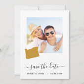Oregon Map Foto Wedding Save the Date Card (Voorkant)