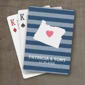 Oregon Map Home State Love met optioneel hart Speelkaarten