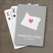 Oregon Map Home State Love met optioneel hart Speelkaarten