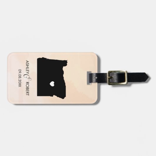 Oregon Map Wedding Bagagelabel, aangepast cadeau Bagagelabel (Voorkant horizontaal)