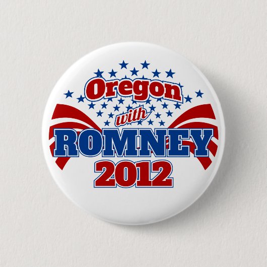 Oregon met Romney 2012 Ronde Button 5,7 Cm (Voorkant)