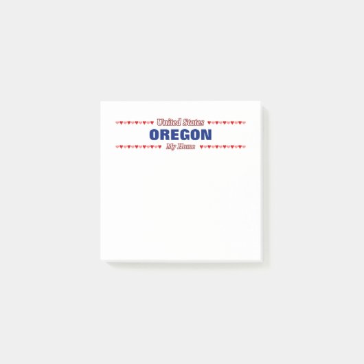 OREGON - Mijn thuisland - Verenigde Staten; Harten Post-it® Notes (Voorkant)