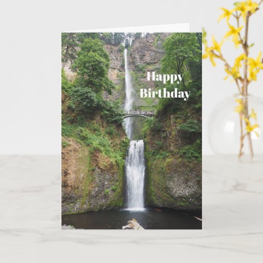 Oregon Multnomah Herfsten Foto Verjaardag Kaart (Gele Bloem)