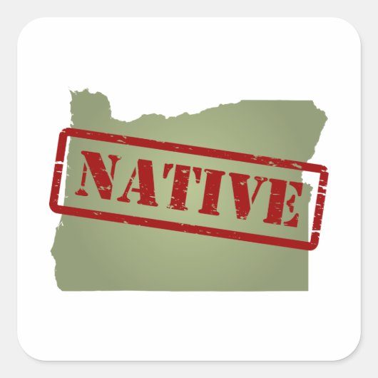 Oregon Native met Oregon Kaart Vierkante Sticker (Voorkant)
