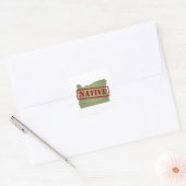 Oregon Native met Oregon Kaart Vierkante Sticker (Envelop)