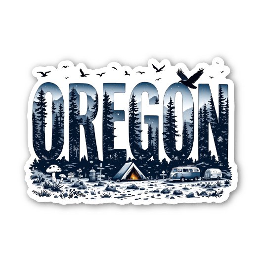 Oregon Nature Sticker | Oregon Camping Sticker