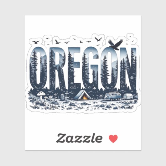Oregon Nature Sticker | Oregon Camping Sticker (Vel)