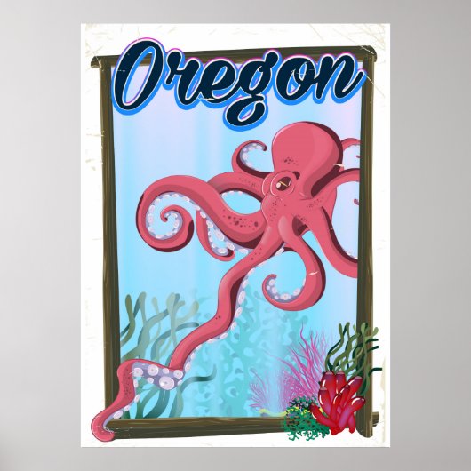 Oregon Octopus reisposter. Poster (Voorkant)