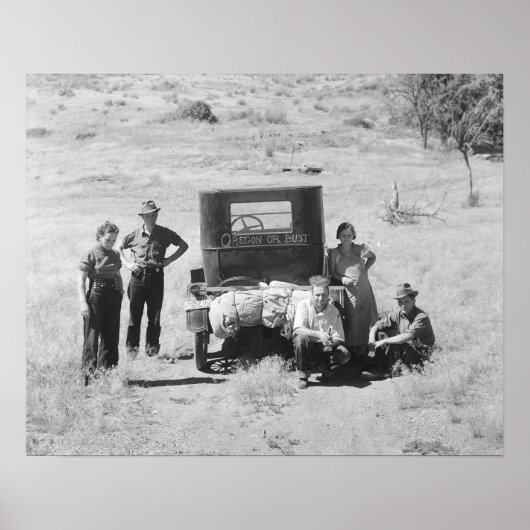 Oregon of Bankroet, 1936. Oude foto Poster (Voorkant)