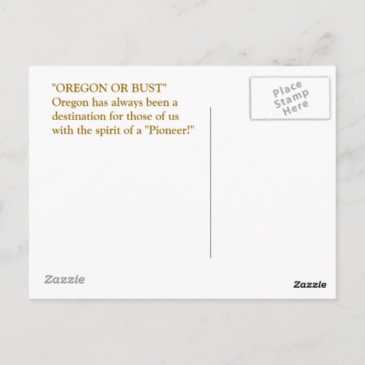 "OREGON OF BUST" Briefkaart! Aanbieding voor bezoe Briefkaart (Achterkant)