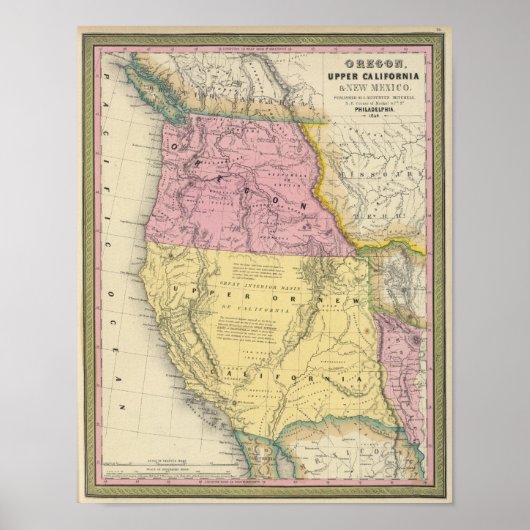 Oregon, Opper-Californië en Nieuw-Mexico Poster (Voorkant)