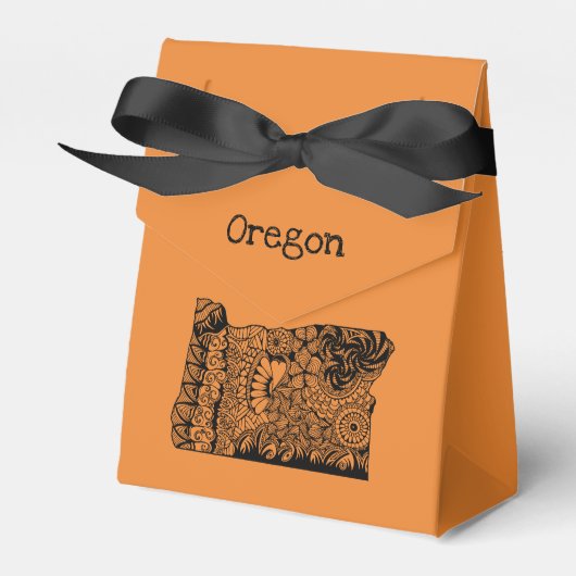 Oregon Oranje Tent Style Favor Box Bedankdoosjes (Voorkant Zijde)