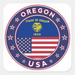 Oregon, Oregon sticker, telefooncel, canvas tas Vierkante Sticker
