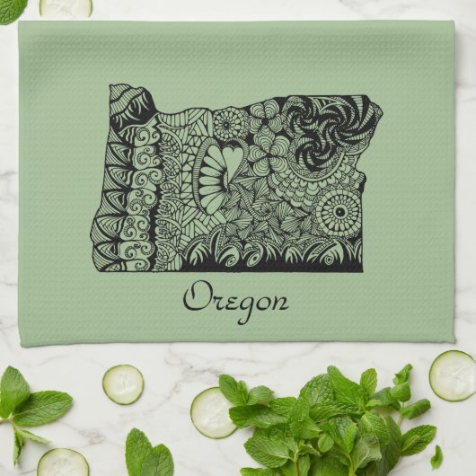 Oregon 'over kachel handvat' Keukenhanddoek (Gevouwen)