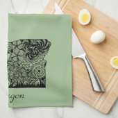 Oregon 'over kachel handvat' Keukenhanddoek (Quarter Fold)