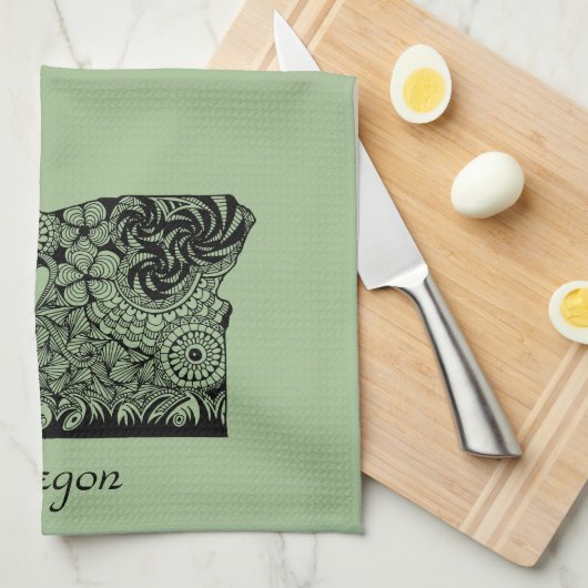 Oregon 'over kachel handvat' Keukenhanddoek (Quarter Fold)