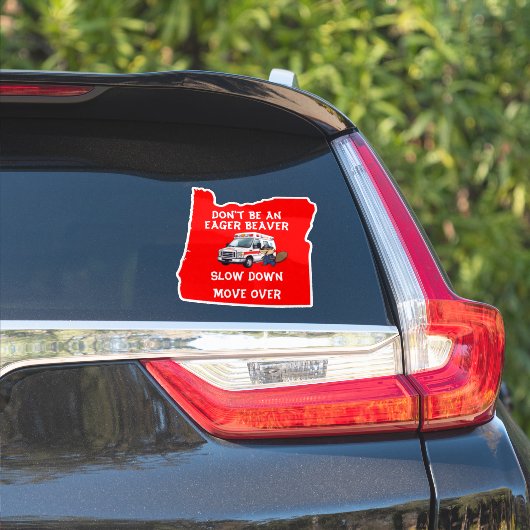Oregon paramedici zijn geen gretige bever sticker (Auto Zijkant)