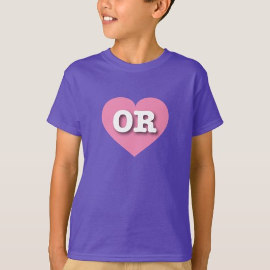 Oregon Pink Heart - Ik hou van OR T-shirt (Voorkant)
