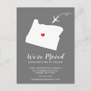 OREGON Post Card (Verplaatsende Aankondiging) Briefkaart