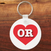 Oregon Red Heart - Ik hou van OR Sleutelhanger (Voorkant)