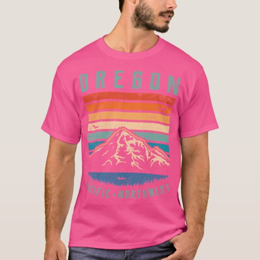Oregon Retro Mountains T-shirt (Voorkant)