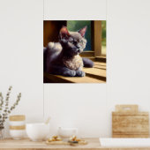 Oregon Rex Cat Poster (Keuken)