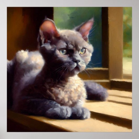 Oregon Rex Cat Poster (Voorkant)