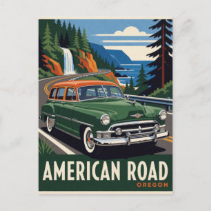 Oregon Road Klassieke Auto Briefkaart