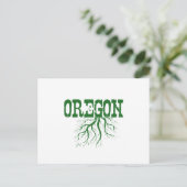 Oregon Rooted with Green Tree Roots Word Art Briefkaart (Staand voorkant)