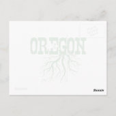 Oregon Rooted with Green Tree Roots Word Art Briefkaart (Achterkant)