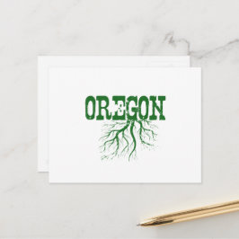 Oregon Rooted with Green Tree Roots Word Art Briefkaart