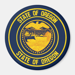 Oregon Round Emblem Magneet
