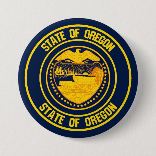 Oregon Round Emblem Ronde Button 7,6 Cm (Voorkant)