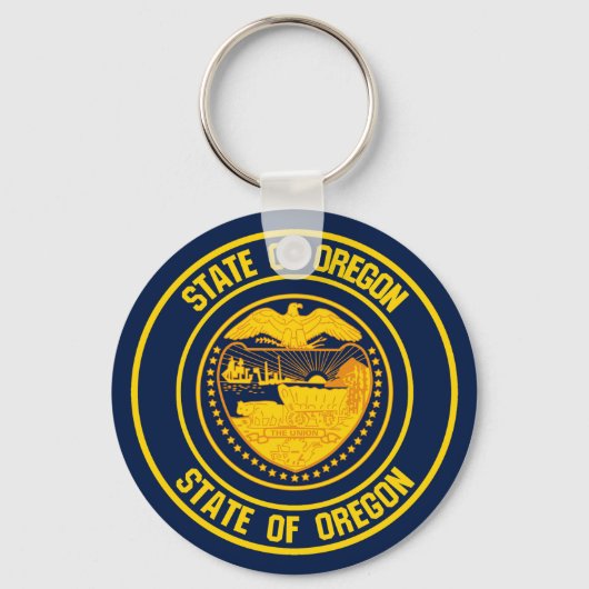 Oregon Round Emblem Sleutelhanger (Voorkant)