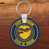 Oregon Round Emblem Sleutelhanger (Voorkant)