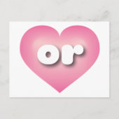 Oregon roze flade hart - Ik hou van Briefkaart (Voorkant)