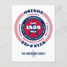 Oregon, Salem, OR, patriottisch, monogram Briefkaart