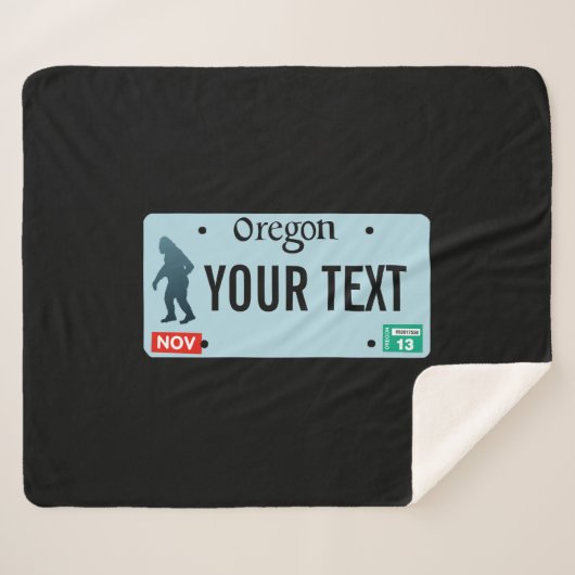 Oregon Sasquatch Autonummerplaat Sherpa Deken (Voorkant (horizontaal))