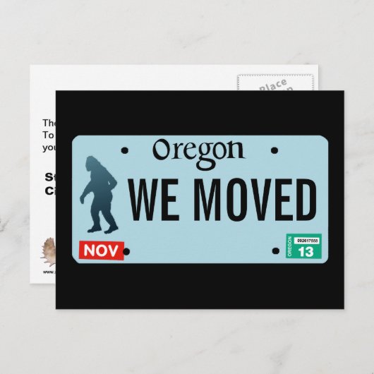 Oregon Sasquatch License Bord Aankondigingskaart (Voorkant / Achterkant)